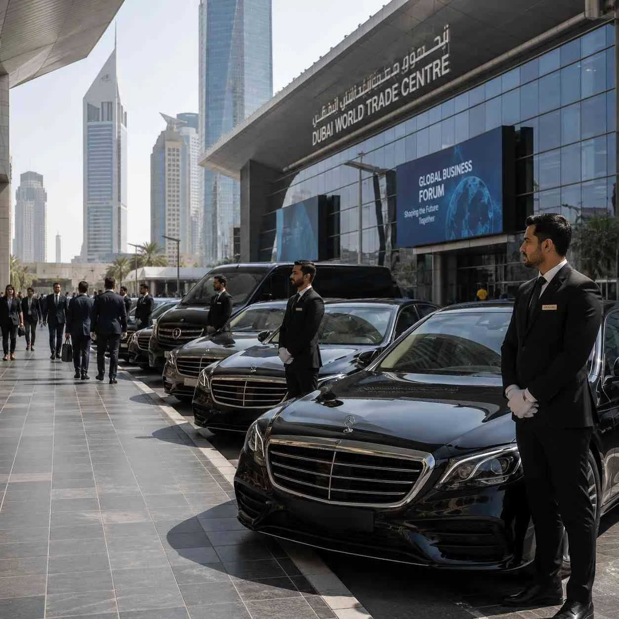 Luxury cars at Dubai World Trade Centre