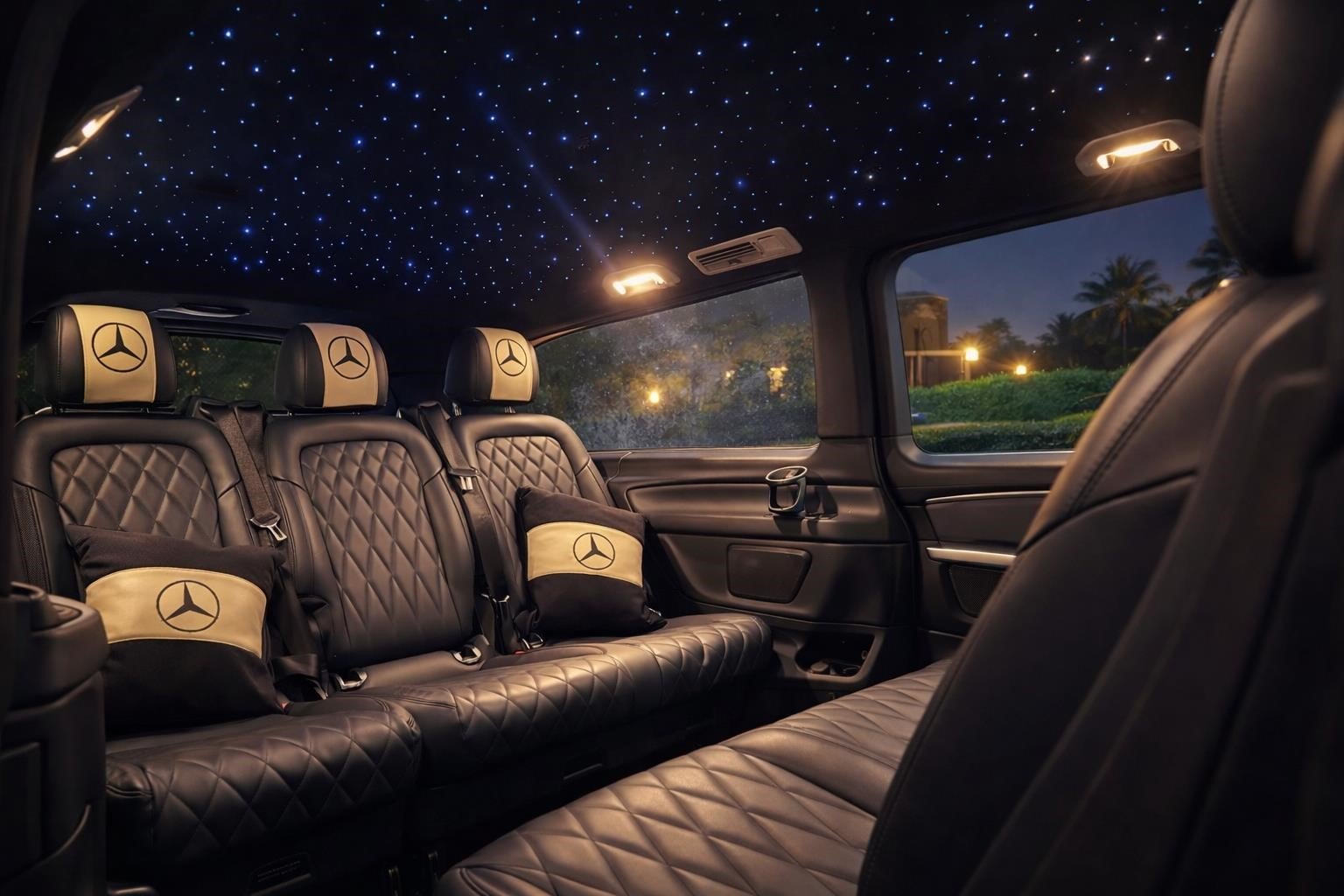 Mercedes-Benz V-Class Luxury Interior with Ambient Lighting