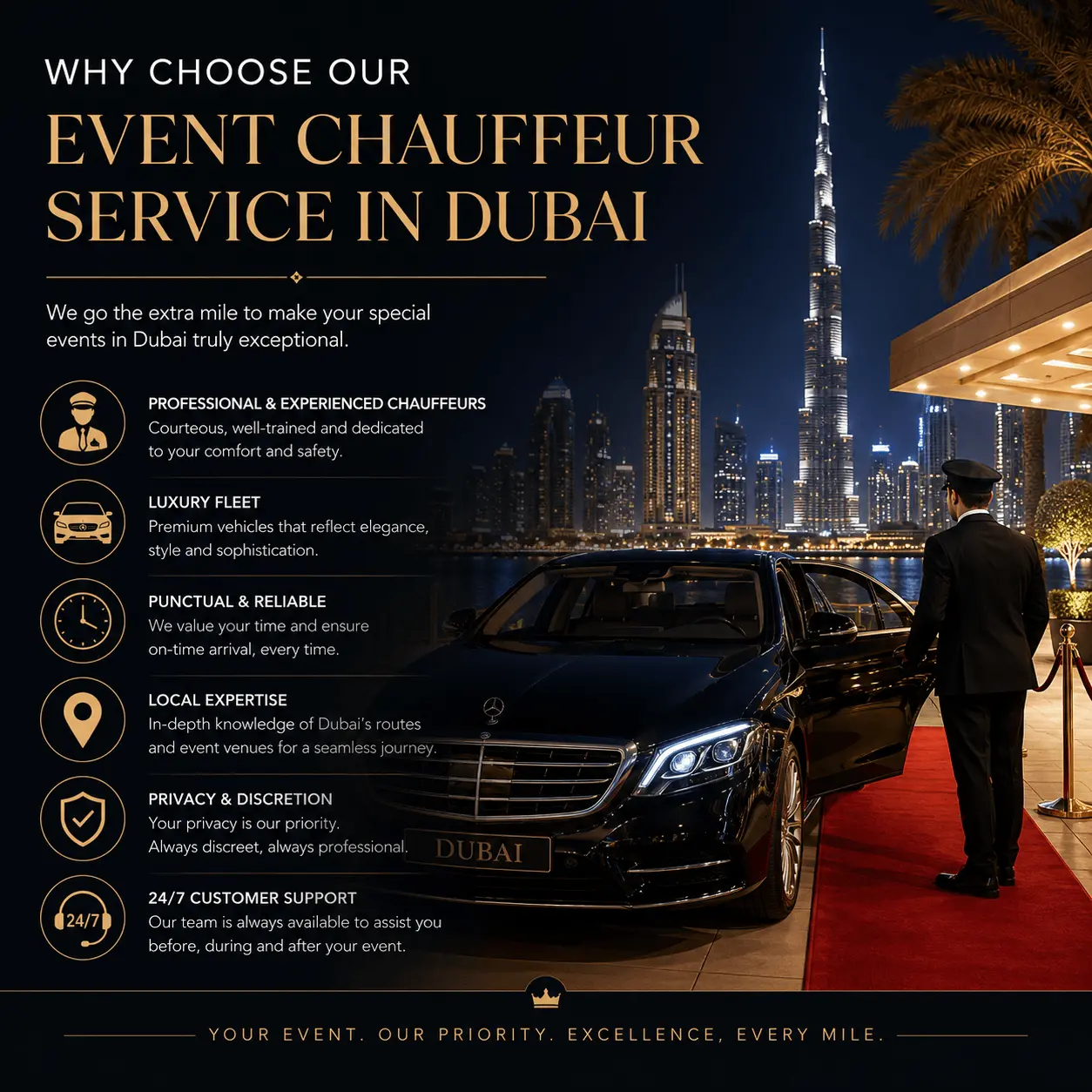 Why Choose Our Event Chauffeur Service in Dubai